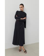 dante lyocell şal detaylı britli elbise siyah