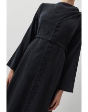 dante lyocell şal detaylı britli elbise siyah 3