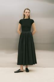 salsa paper touch pileli koton etek siyah 2