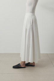 salsa paper touch pileli koton etek beyaz 2