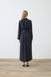 glorıa taşlanmış ipek gömlek elbise siyah 4