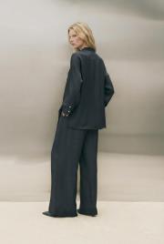 joy asetat gömlek pantolonlu takım lacivert 3