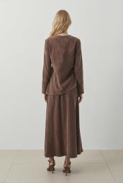 edel lyocell asimetrik verev etekli takım kahve 2