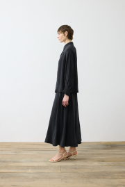 liva taşlanmış ipek verev etek takım siyah 2