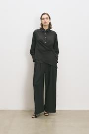 nicole rayon bağlama detaylı pantolonlu takım siyah