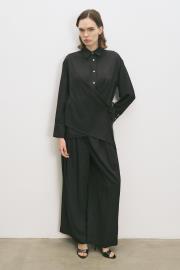 nicole rayon bağlama detaylı pantolonlu takım siyah 2