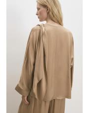 aresa asetat şal detaylı pantolonlu takım camel 2