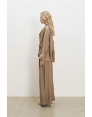 aresa asetat şal detaylı pantolonlu takım camel 4