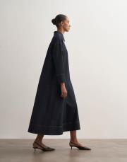 fermuarlı denim elbise lacivert 2