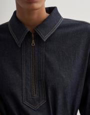 fermuarlı denim elbise lacivert 6