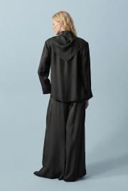 evan asetat fularlı bluz pantolonlu takım siyah 3