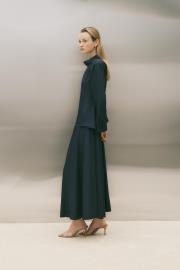 lima parça detaylı asetat etekli takım lacivert 3