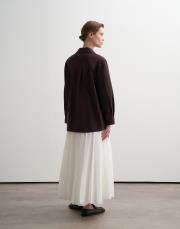 %100 koton metal tokalı gömlek kahve 5