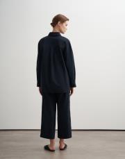 %100 koton metal tokalı gömlek lacivert 3