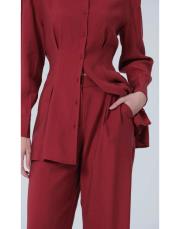 tencel takım bordo 3