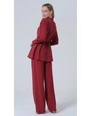 tencel takım bordo 4