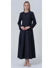 fit elbise lacivert