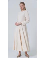 fit elbise ekru