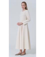 fit elbise ekru 2