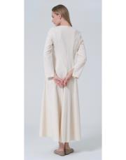 fit elbise ekru 3
