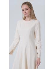 fit elbise ekru 4