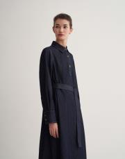 kk desıgn denim gömlek elbise mavi