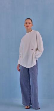 nakışlı sweat beyaz