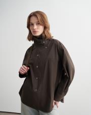 yüksek yaka çıtçıtlı gömlek ceket haki 4