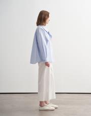 yüksek yaka çıtçıtlı gömlek ceket mavi 2