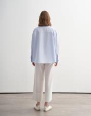 yüksek yaka çıtçıtlı gömlek ceket mavi 3