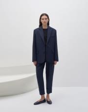 %100 keten blazer lacivert