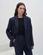 %100 keten blazer lacivert 2