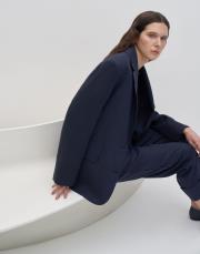 %100 keten blazer lacivert 3