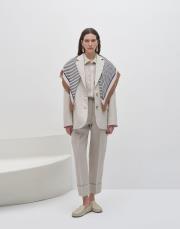 %100 keten blazer naturel