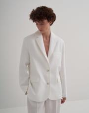 %100 keten blazer ekru 2