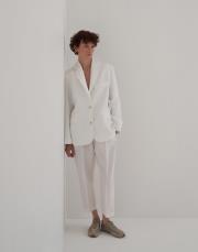 %100 keten blazer ekru 3