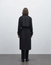 kk desıgn klasik koton trençkot siyah 5