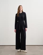 bağcık detaylı rayon bluz lacivert 2