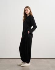 bağcık detaylı rayon bluz siyah