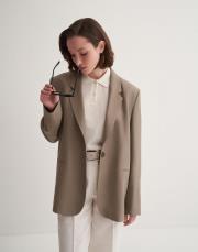 kk desıgn tek düğmeli blazer açık haki 4