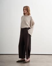 %100 keten şalvar form pantolon kahve 2
