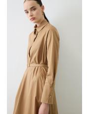 nova paper touch poplin bol kesim elbise camel 3
