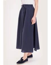 keten beli lastikli etek lacivert 3