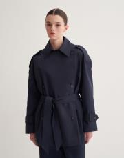 organik koton trençkot lacivert