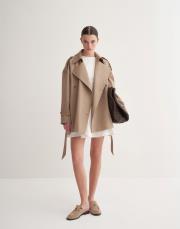 organik koton trençkot camel