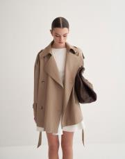 organik koton trençkot camel 4