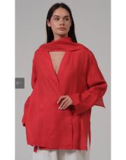 elix linen kimono kırmızı