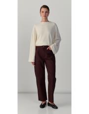 crop jean pantolon kahve