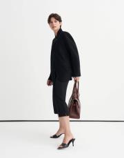 asimetrik kesim krep blazer siyah 2