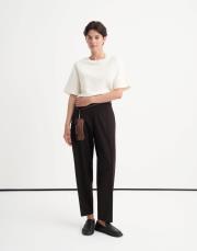 önden dikişli slouchy pantolon kahve 2